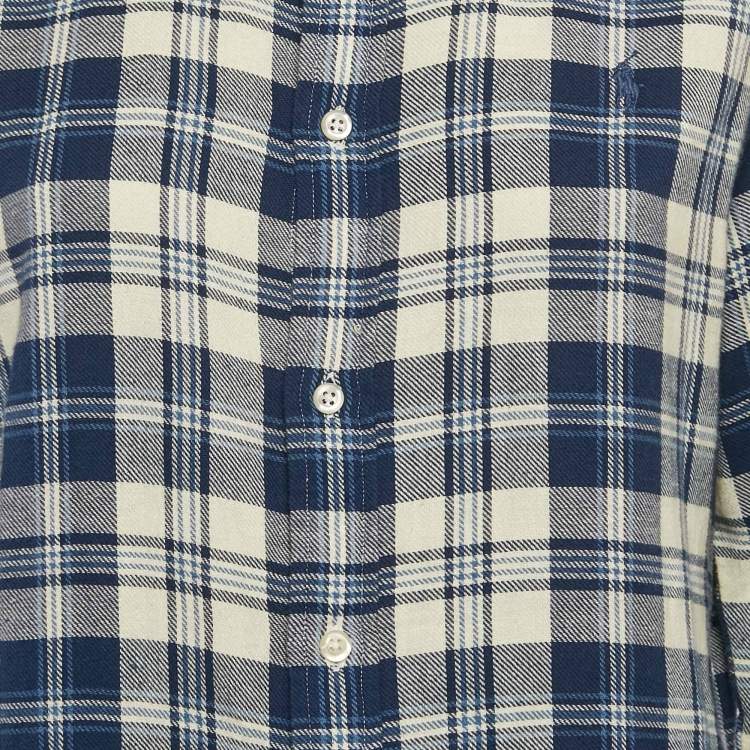 Pre Owned Ralph Lauren Blue Tartan Checks Cotton Classic Fit Shirt L