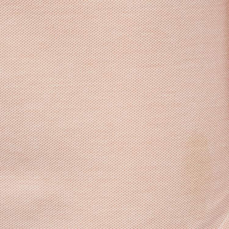 Pre Owned Ralph Lauren Light Orange Cotton Knit Button Front Shirt XS