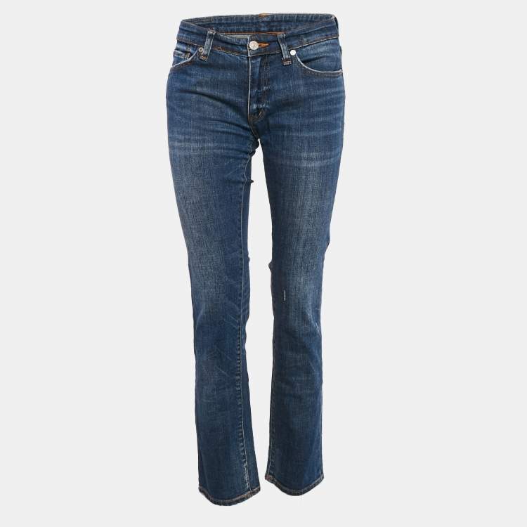 Pre Owned Ralph Lauren Blue Washed Denim Straight Jeans M 28"