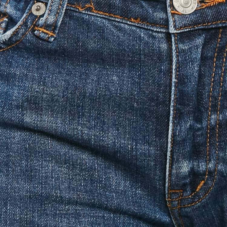 Pre Owned Ralph Lauren Blue Washed Denim Straight Jeans M 28"