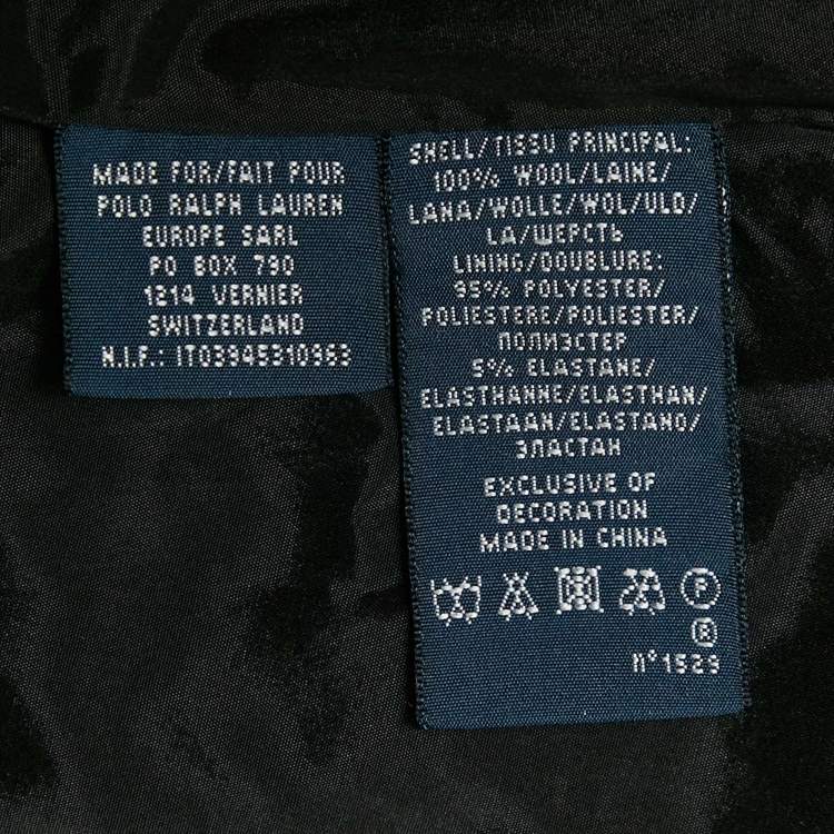 Pre Owned Ralph Lauren Grey Felt Wool Crest Detail Blazer M