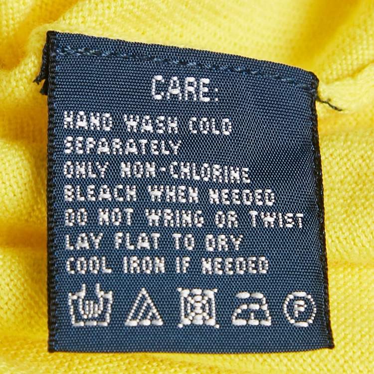 Pre Owned Ralph Lauren Yellow Cotton Button Front Cardigan M