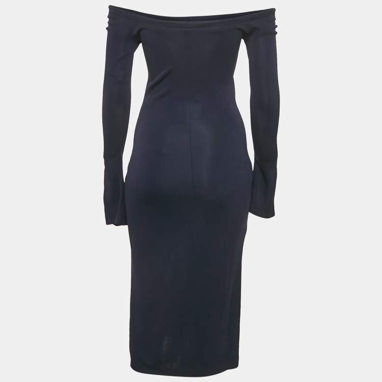 Pre Owned Ralph Lauren Navy Blue Jersey Bodycon Dress S