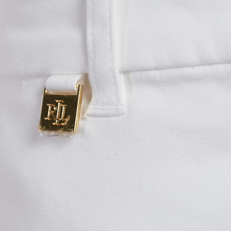 Pre Owned Ralph Lauren White Cotton Trousers L