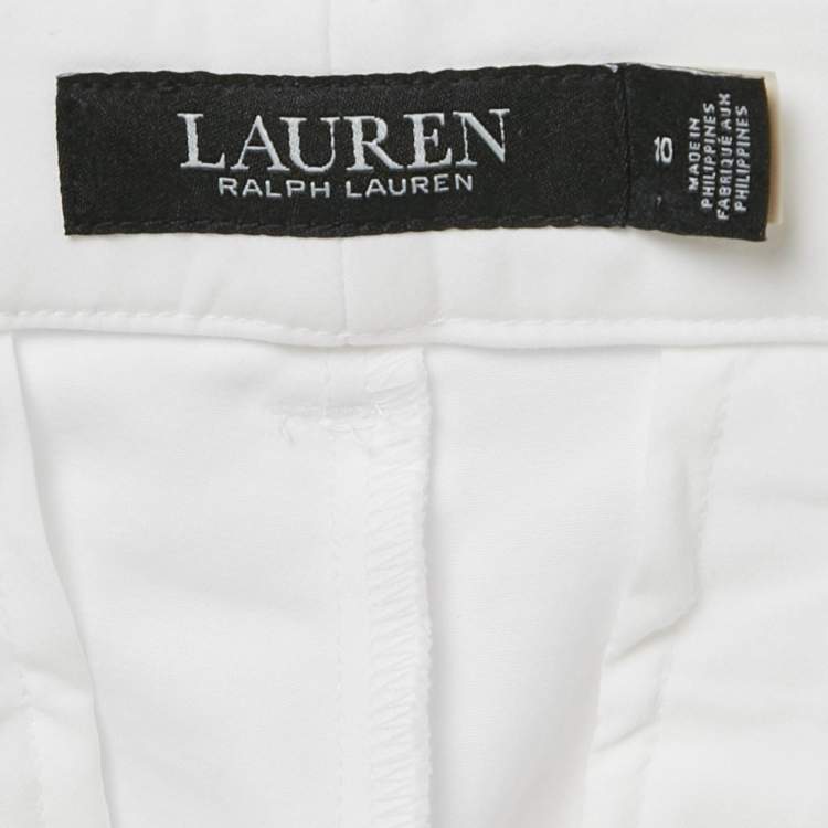 Pre Owned Ralph Lauren White Cotton Trousers L