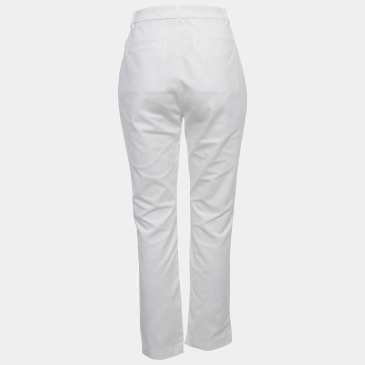 Pre Owned Ralph Lauren White Cotton Trousers L