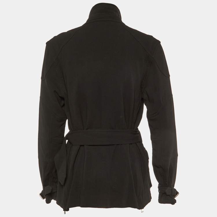 Pre Owned Ralph Lauren Black Wool Belted Jacket M