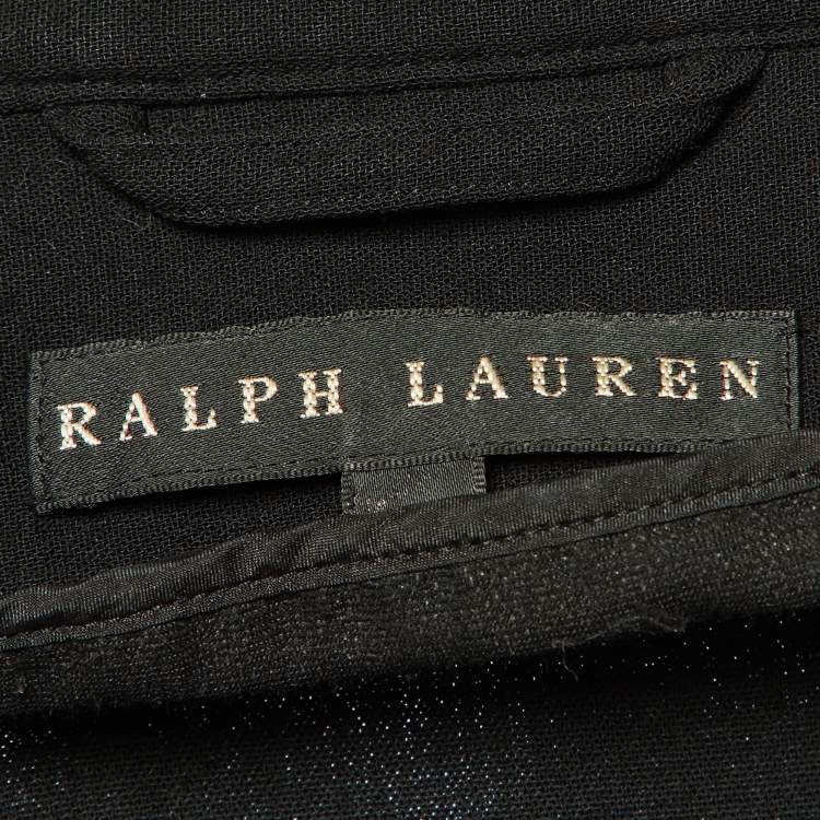 Pre Owned Ralph Lauren Black Wool Belted Jacket M