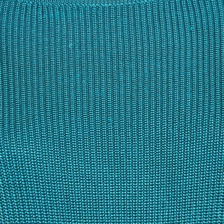 Pre Owned Ralph Lauren Blue Rib Knit Mini Dress S