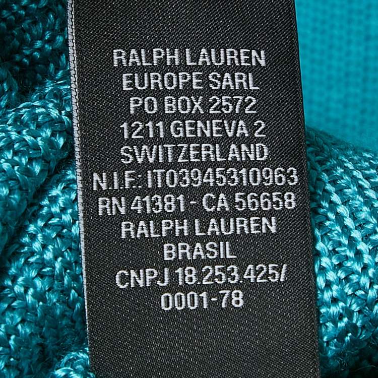 Pre Owned Ralph Lauren Blue Rib Knit Mini Dress S