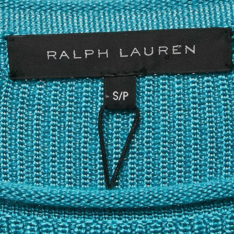 Pre Owned Ralph Lauren Blue Rib Knit Mini Dress S