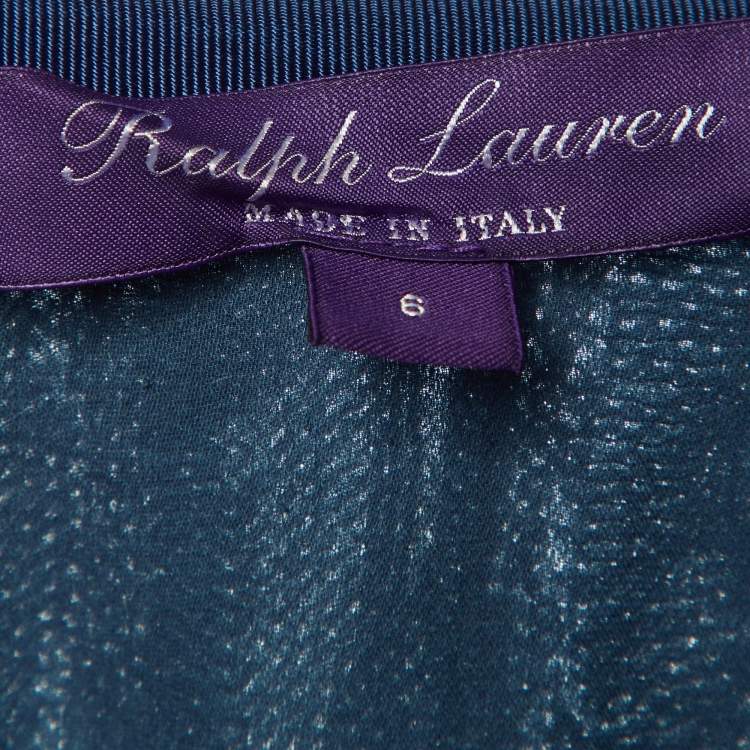 Pre Owned Ralph Lauren Purple Label Blue Sequin Midi Skirt M