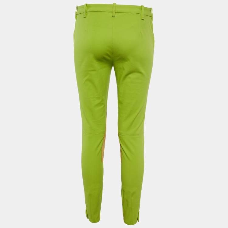 Pre Owned Ralph Lauren Green Stretch Cotton Patch Detail Jeans M/Waist 30"