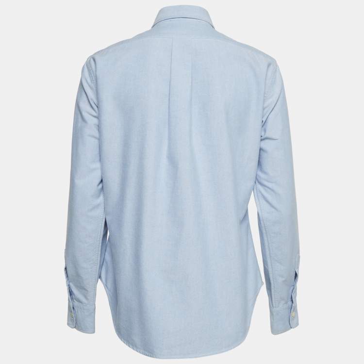 Pre Owned Ralph Lauren Blue Chambray Cotton Long Sleeve Shirt S