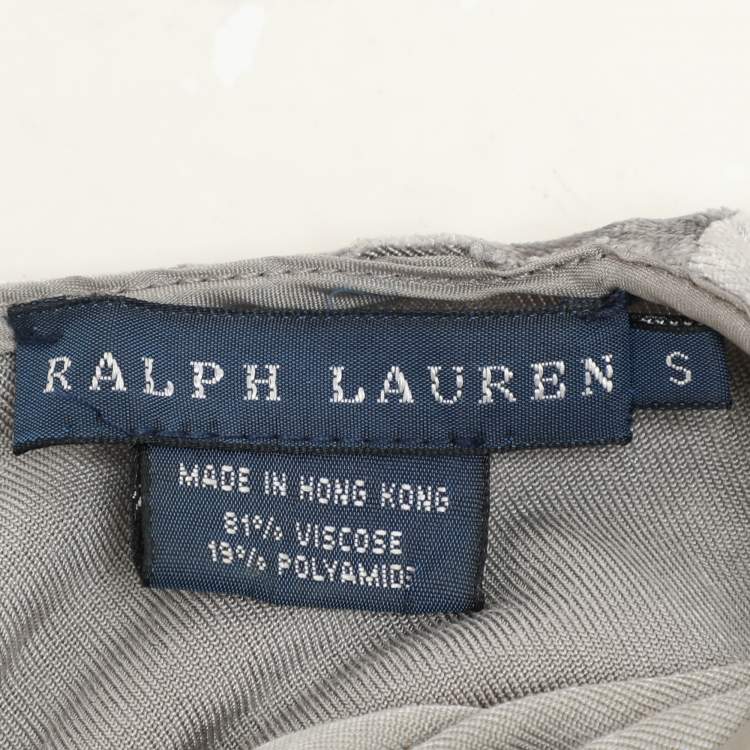 مملوكة مسبقًا Ralph Lauren Silver Velvet Top S