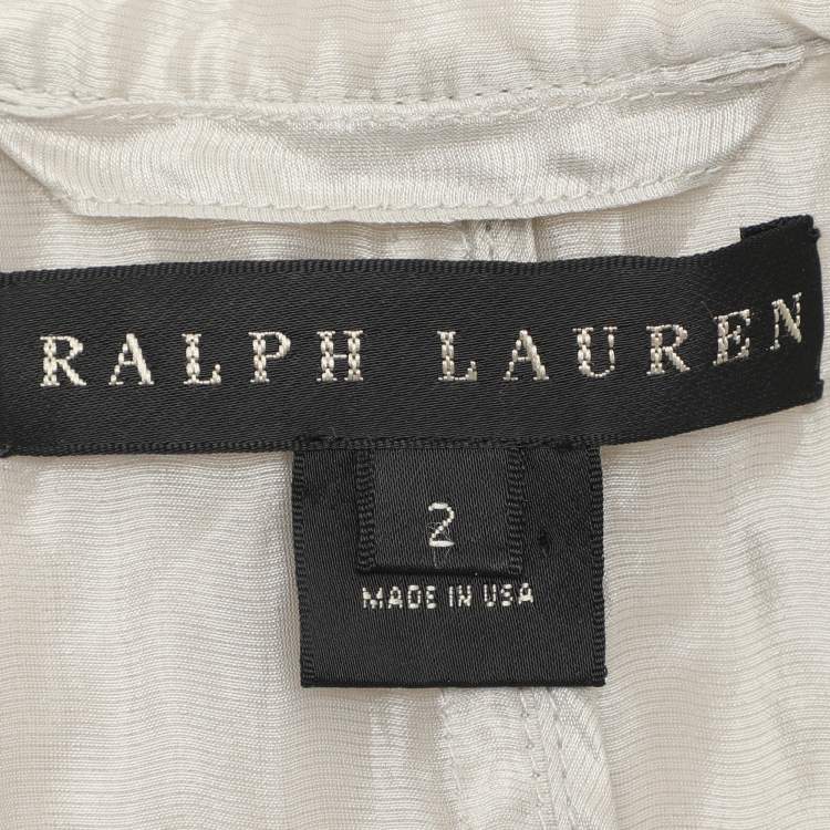 Pre Owned Ralph Lauren Grey Knitted Fabric Double Breasted Button Front Shirt S