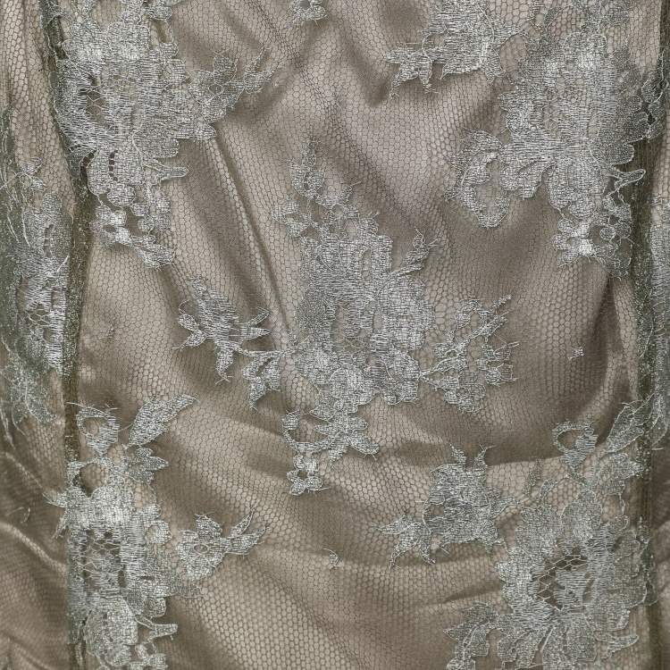 Pre Owned Ralph Lauren Grey Lace Top S