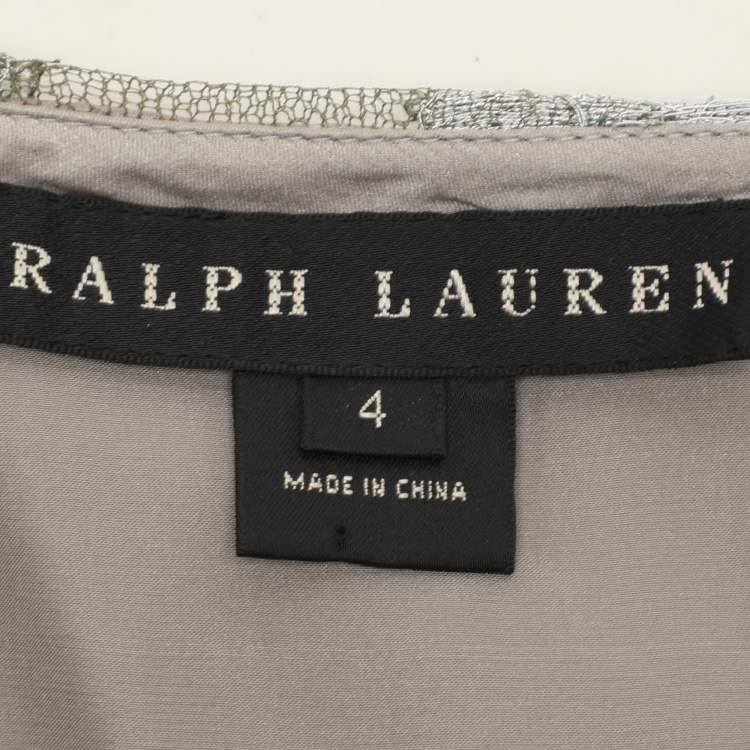 Pre Owned Ralph Lauren Grey Lace Top S