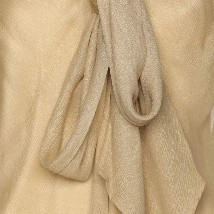 Pre Owned Ralph Lauren Gold Silk Top M