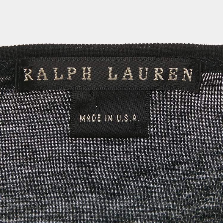 Pre Owned Ralph Lauren Black Cotton Knit Long Sleeve T-Shirt M