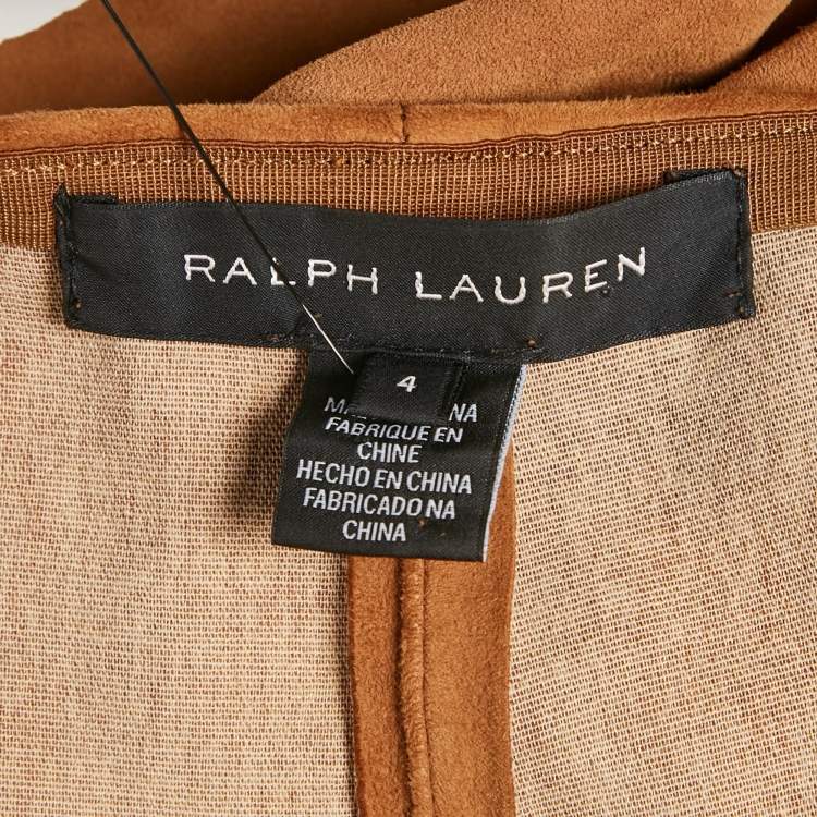 Pre Owned Ralph Lauren Brown Suede Skinny Trousers S