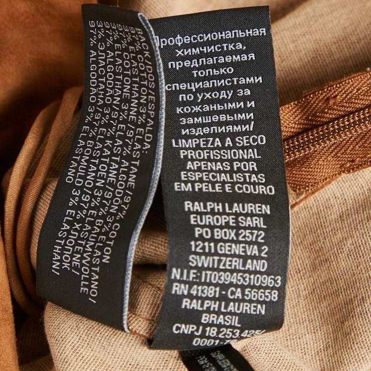 Pre Owned Ralph Lauren Brown Suede Skinny Trousers S