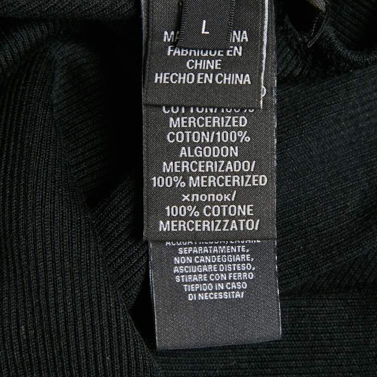 Pre Owned Ralph Lauren Black Rib Knit Cotton Tank Top L