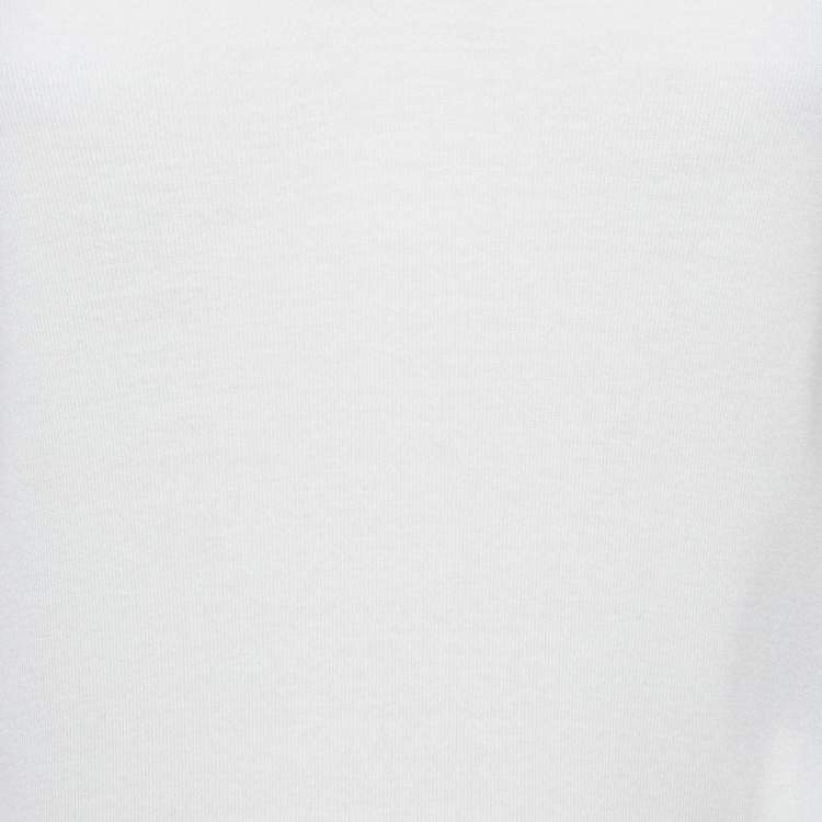 Pre Owned Ralph Lauren White Cotton Knit V-Neck Sweatshirt S