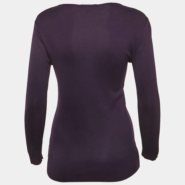 Pre Owned  Ralph Lauren Purple Cotton Long Sleeve Sweater M 