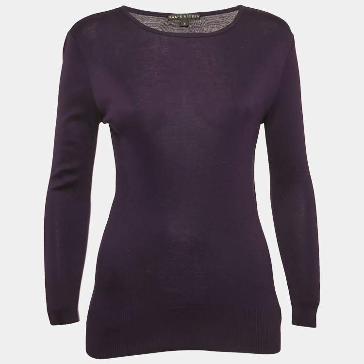 Pre Owned  Ralph Lauren Purple Cotton Long Sleeve Sweater M 