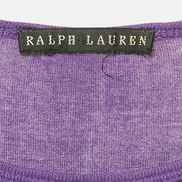 Pre Owned Ralph Lauren Purple Cotton Knit Pullover S