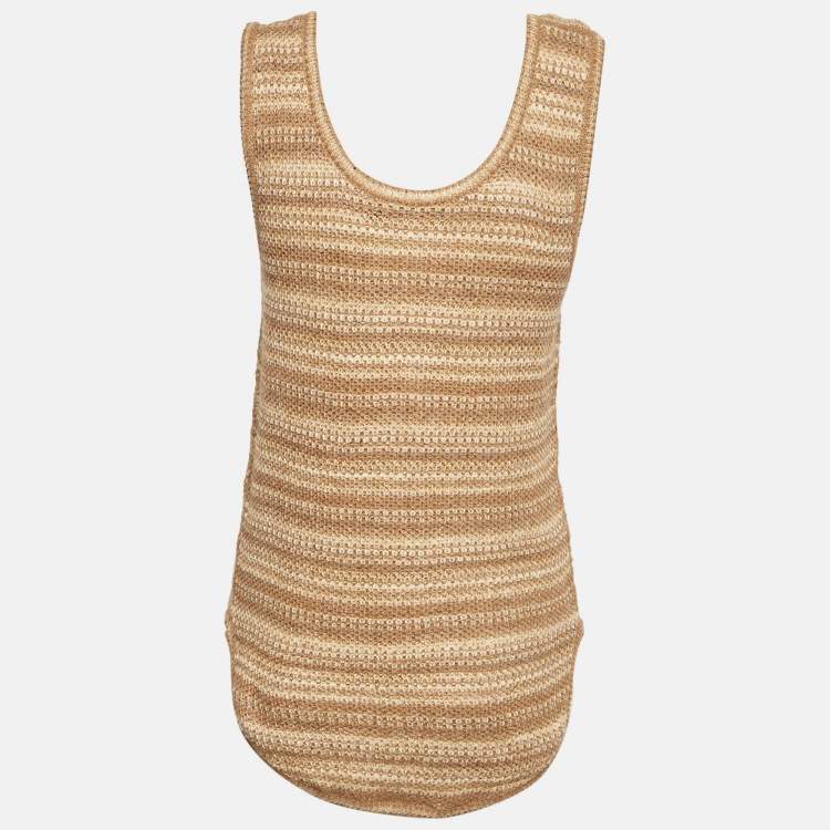 Pre Owned Ralph Lauren Brown Crochet Tank Top XS