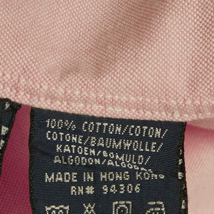 Pre Owned Ralph Lauren Pink Cotton Button Front Long Sleeve Shirt M