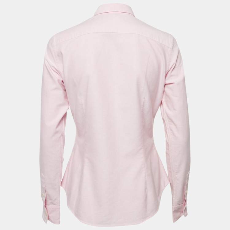 Pre Owned Ralph Lauren Pink Cotton Button Front Long Sleeve Shirt M