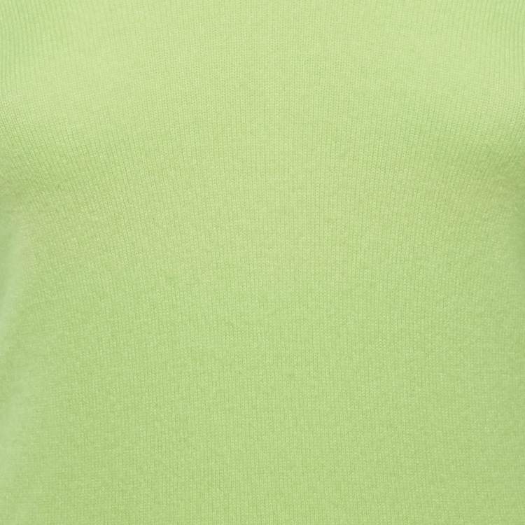 Pre Owned Ralph Lauren Light Green Cashmere V-Neck Long Sleeve Sweater S