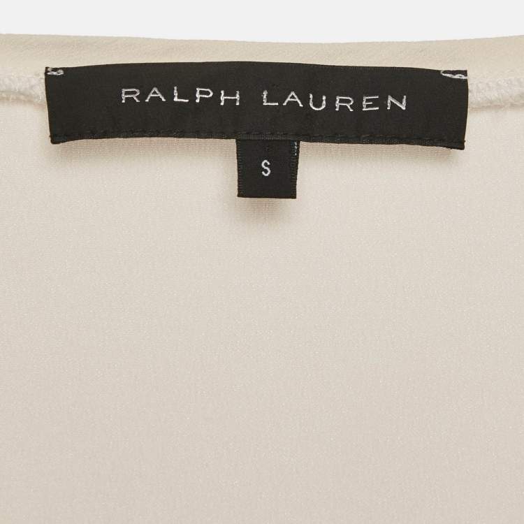 Pre Owned Ralph Lauren White Silk Panel Detail Sleeveless Top S