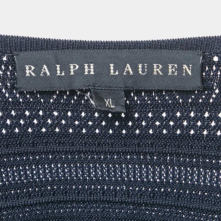 Pre Owned Ralph Lauren Navy Blue Knit Open Front Cardigan XL