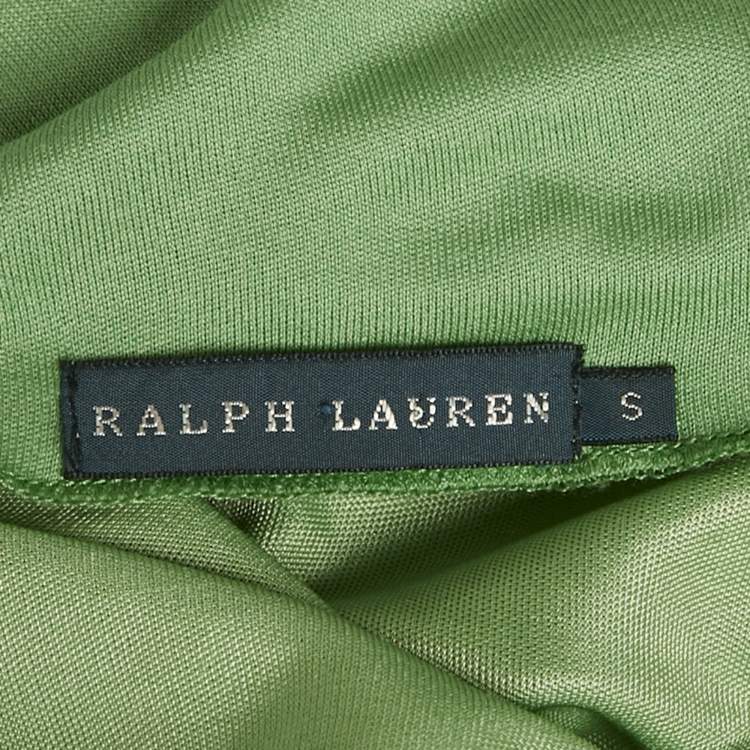 Pre Owned Ralph Lauren Green Jersey One Shoulder Asymmetric Midi Dress S