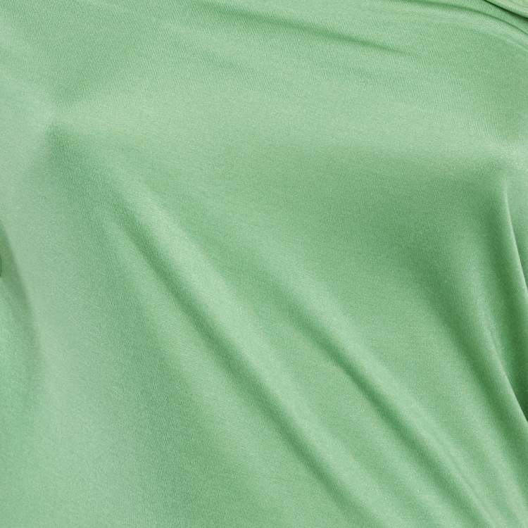 Pre Owned Ralph Lauren Green Jersey One Shoulder Asymmetric Midi Dress S