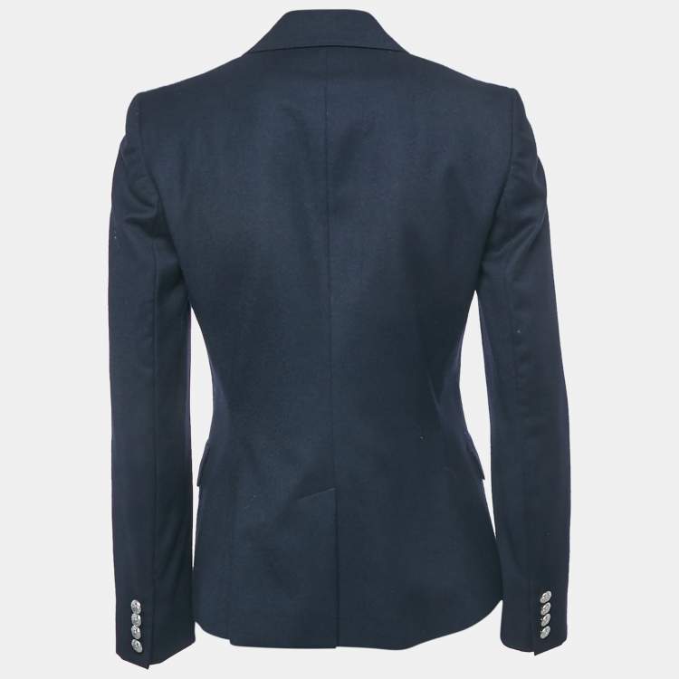Pre Owned Ralph Lauren Navy Blue Wool Felt Rowing Club Blazer M