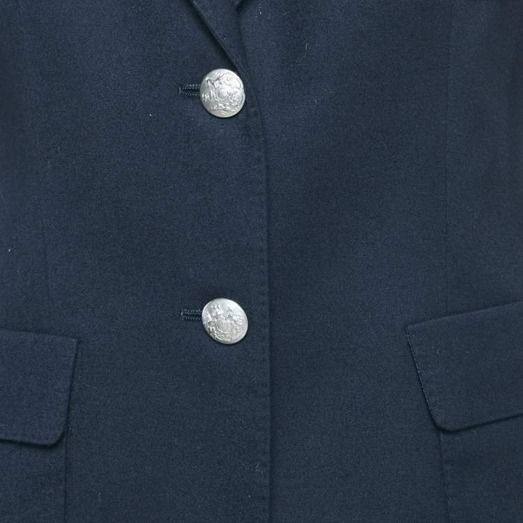 Pre Owned Ralph Lauren Navy Blue Wool Felt Rowing Club Blazer M