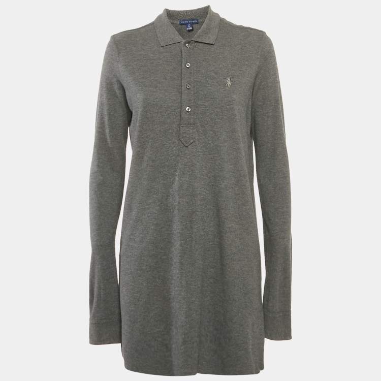 Pre Owned Ralph Lauren Grey Cotton Jersey T-Shirt Dress M
