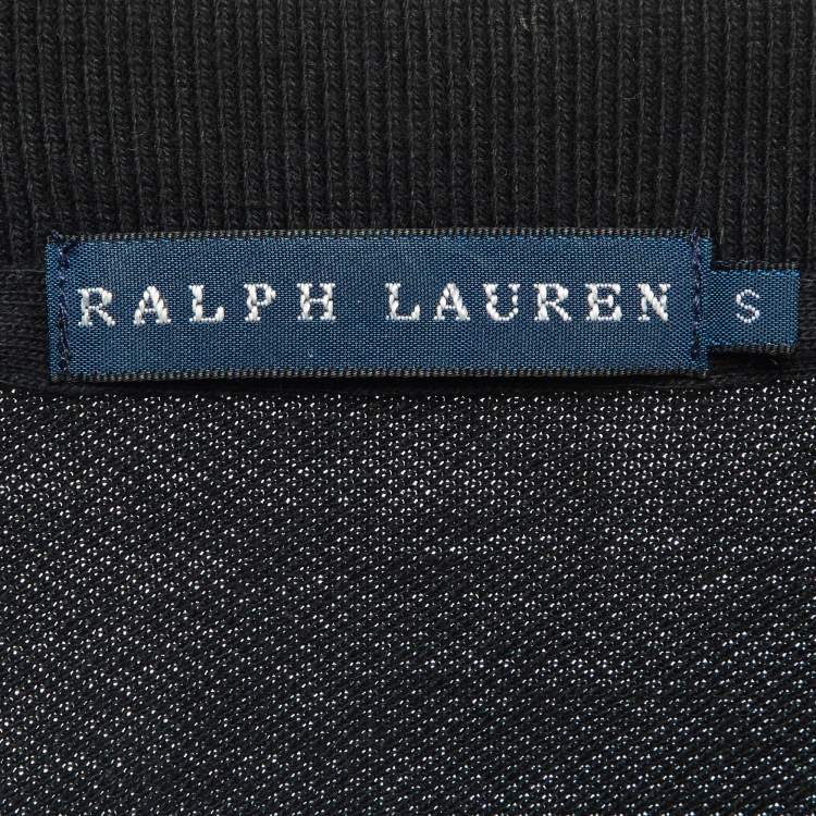 Pre Owned Ralph Lauren Black Cotton Embellished Logo Polo Dress S