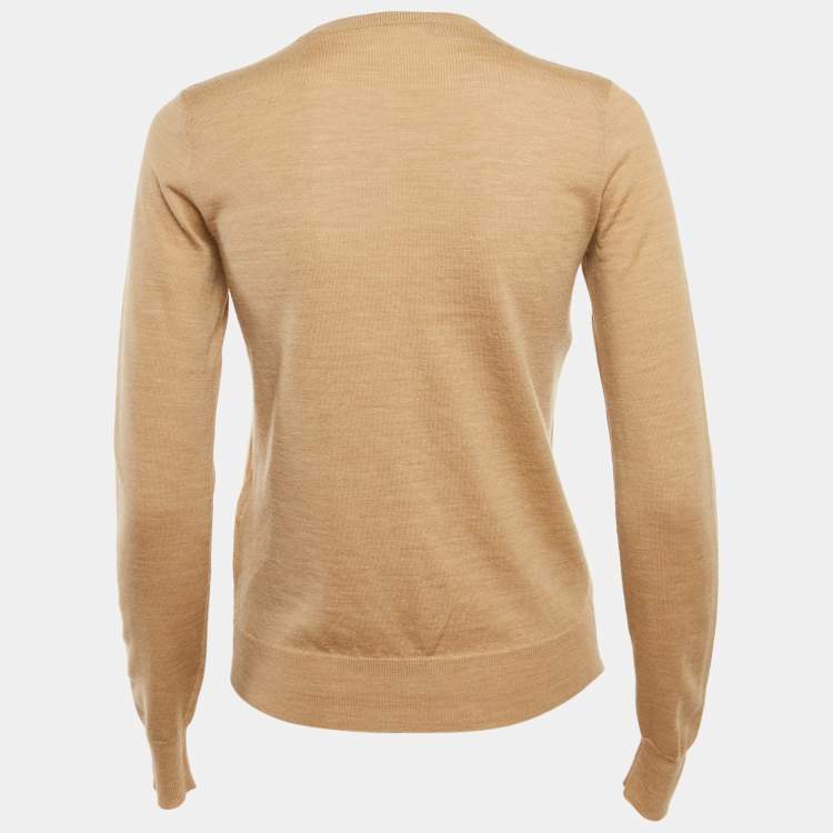 Pre Owned Ralph Lauren Beige Wool Knit Cardigan S