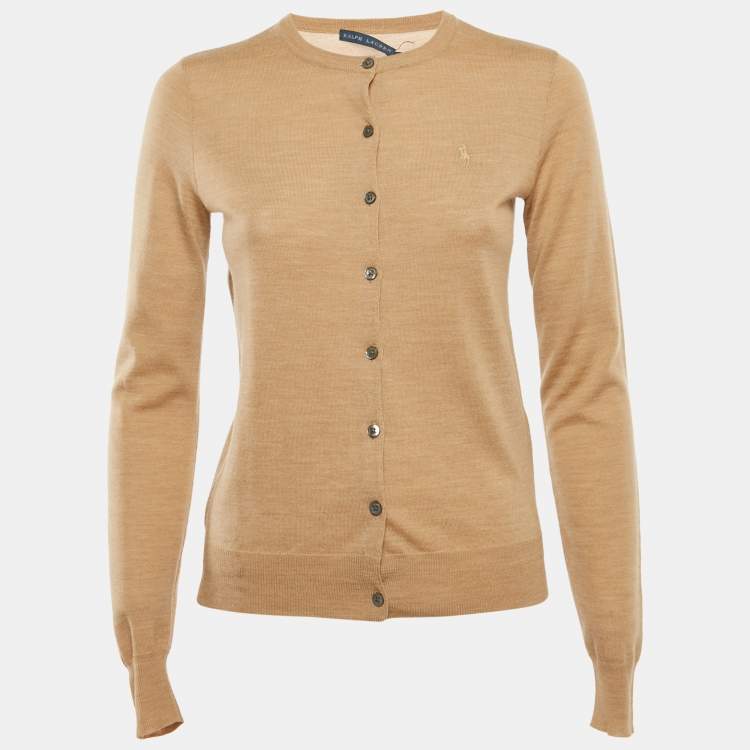 Pre Owned Ralph Lauren Beige Wool Knit Cardigan S