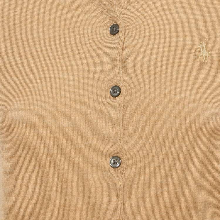Pre Owned Ralph Lauren Beige Wool Knit Cardigan S