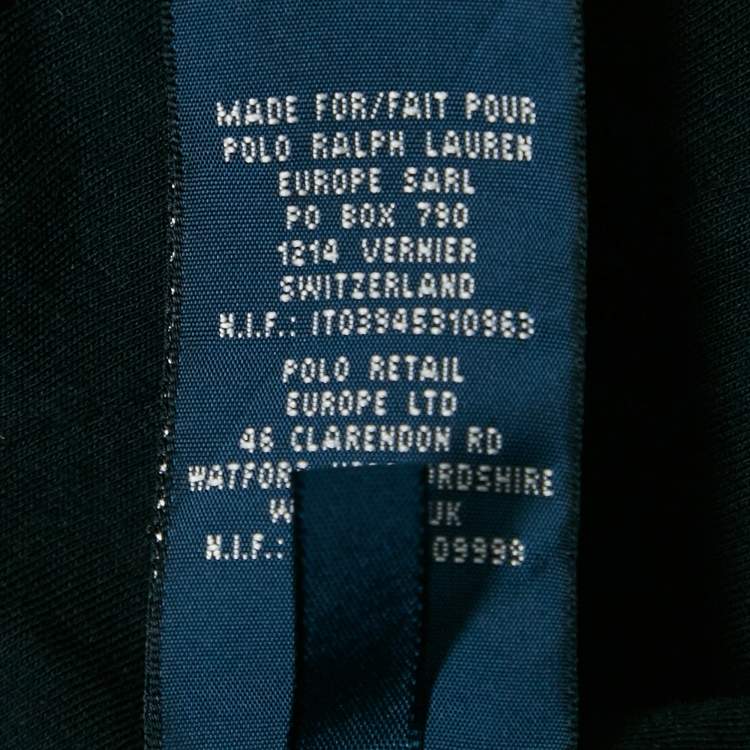 Pre Owned Ralph Lauren Navy Blue Embroidered Cotton Single-Breasted Blazer L
