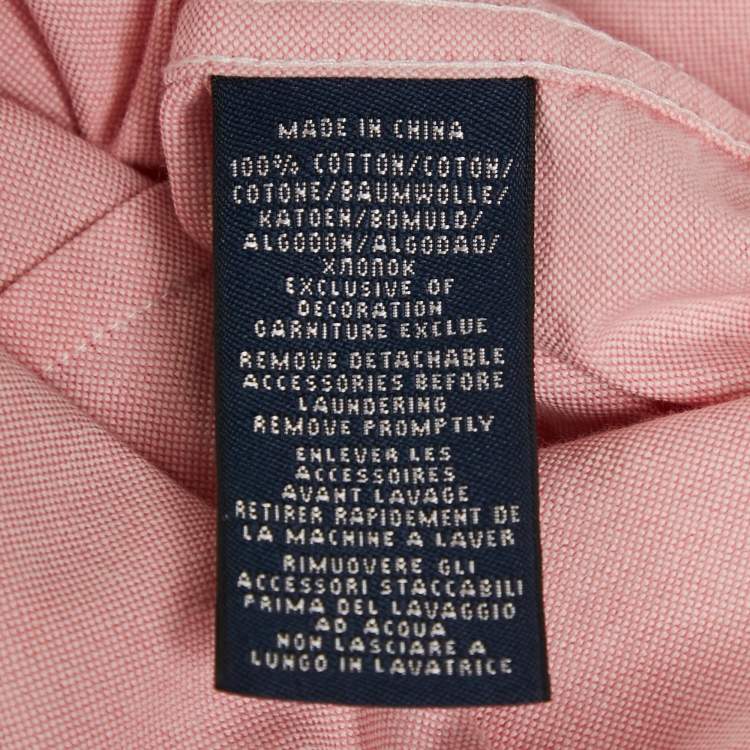 Pre Owned Ralph Lauren Sport Pink Cotton Button Front Shirt S