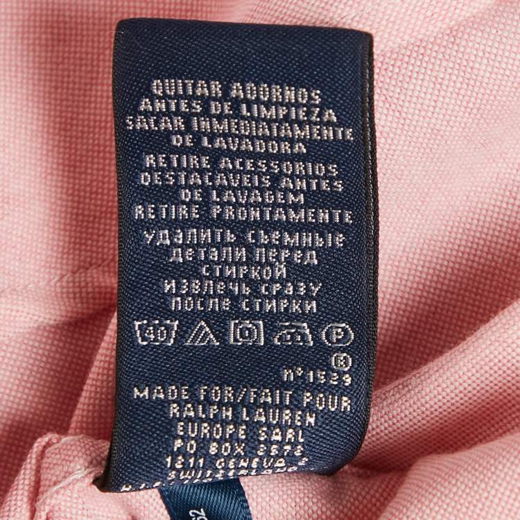Pre Owned Ralph Lauren Sport Pink Cotton Button Front Shirt S