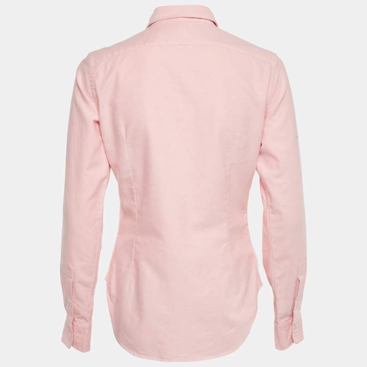 Pre Owned Ralph Lauren Sport Pink Cotton Button Front Shirt S